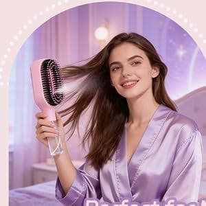 Escova de Cabelo 2 em 1 com Pulverizador de Água Integrado, Desembaraçadora para Cabelos Molhados e Secos, para Cabelos