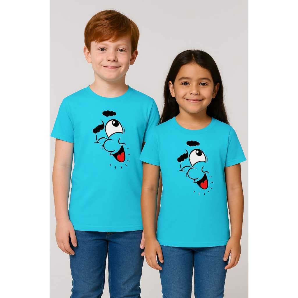 CAMISETA INFANTIL GABRIEL E SHIRLEY JUVENIL ADULTO 100% ALGODÃO UNISSEX AZUL YOUTUBER CAMISA