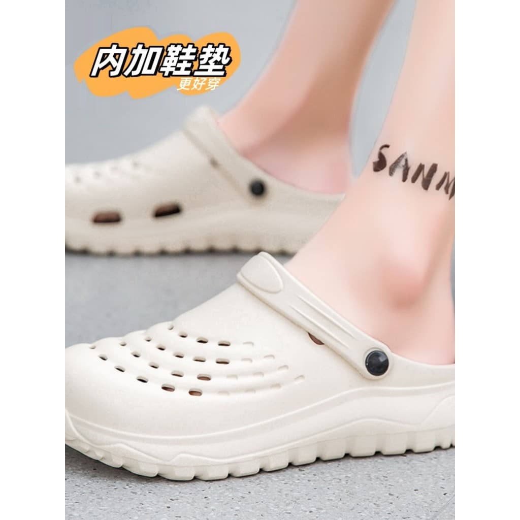 Buraco sapatos masculino estudante verão 2025 novo estilo exterior usar sandálias Baotou chinelos masculinos verão júnio