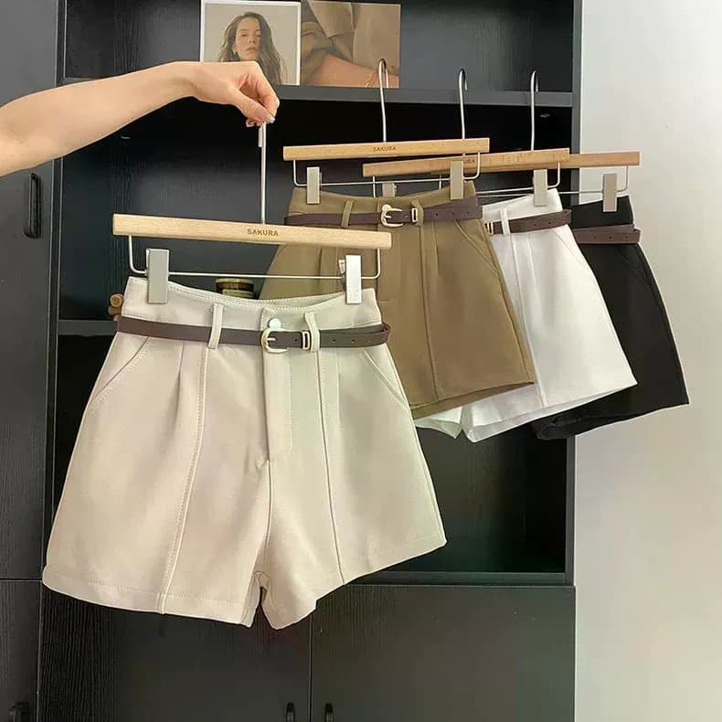 Novos Shorts Casuais De Cintura Alta Feminino Verão Versátil Virilha Cobrindo A Linha Calças De Perna Larga Ins