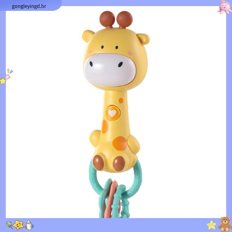Brinquedo Girafinha Musical Sensível Ao Movimento Luz e Mordedor Buba
