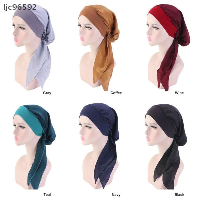 [ljc] Lenço De Cabeça Feminino Para Quimioterapia , Chapéu Perda De Cabelo , Turbante Pré-Amarrado , Novo [BR]