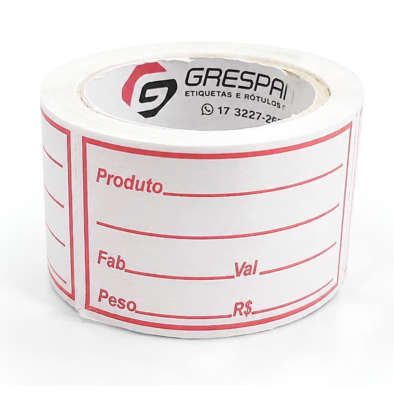 Etiqueta Adesiva Validade Fabricação 50x30mm Rolo com 100 Unidades para Alimentos  | Escritório | Produtos | Adesivo