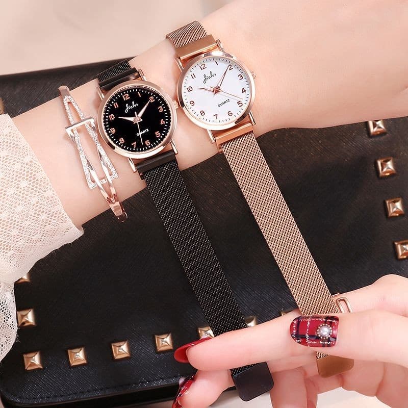 Estilo coreano elegante relógio feminino simples luminoso à prova dwaterproof água estudante masculino relógio casal par
