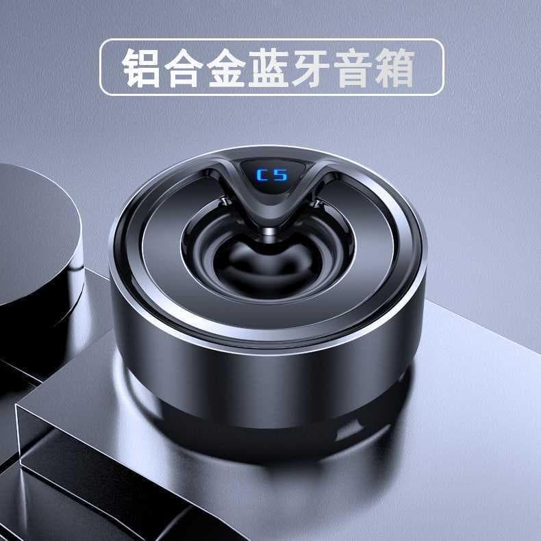 Novo estilo modelo privado C5 Metal Bluetooth alto-falante sem fio Mini liga de alumínio Subwoofer TWS dístico presente