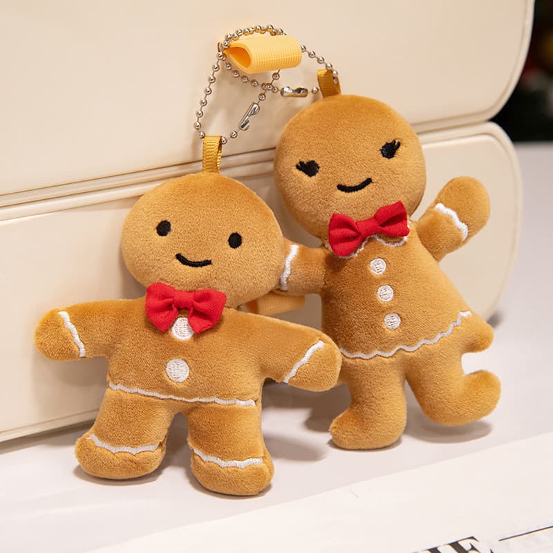 Bonito Gingerbread Man Bola De Neve Casal De Pelúcia Pingente Decoração De Árvore De Natal Ornamento De Exibição De Jane