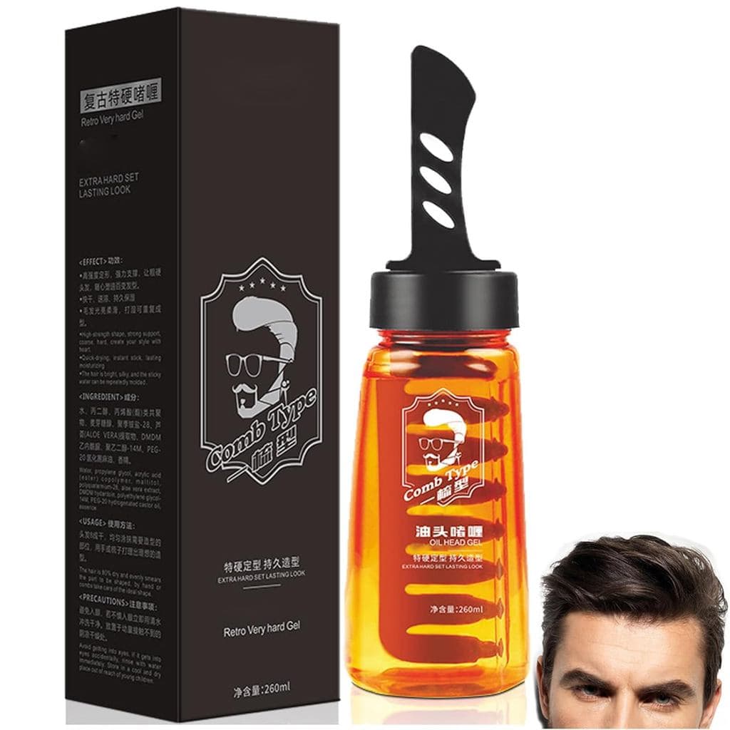 Gel Capilar 260ML, Gel Modelador de Cabelo 2 em 1 para Homens, Cera Capilar, Longa Duração, Volume Rápido (1)
