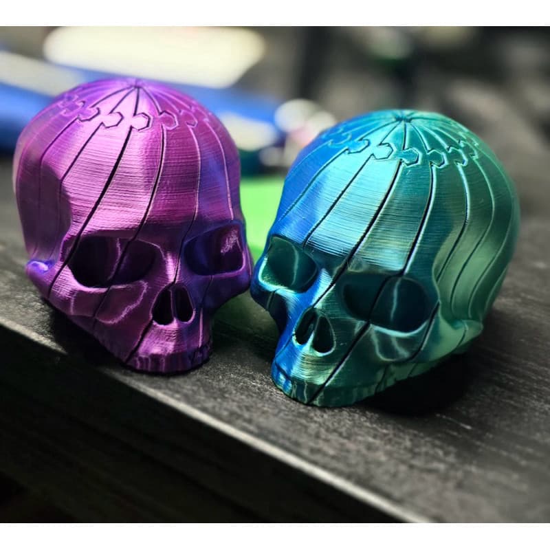 Caveira Articulada Fidget Antistress – Sensorial Metálica - Fidget Crânio Sensorial 3D - Estimulação Tátil e Relaxamento