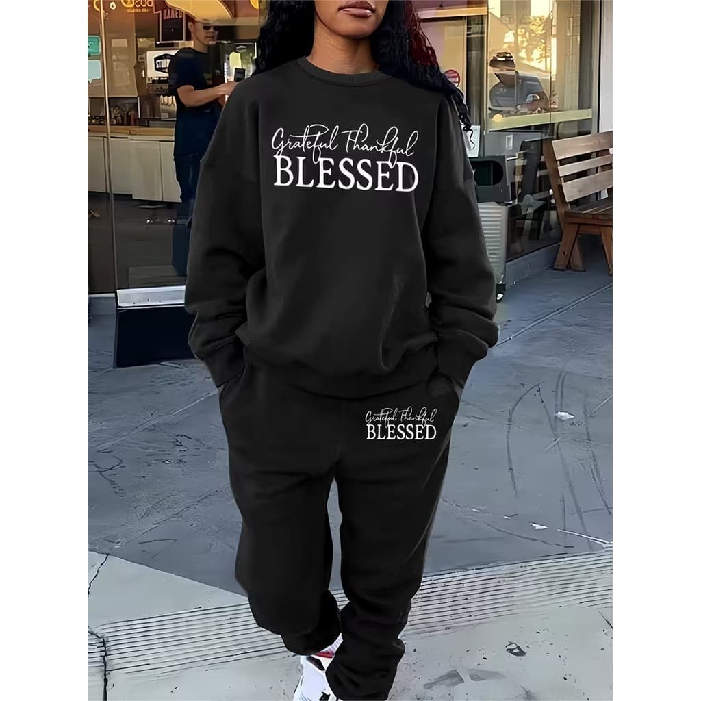 Conjunto Moletom Careca Feminino Grateful Blusa De Frio + Calça Moletom Estampados Unissex Outono/Inverno