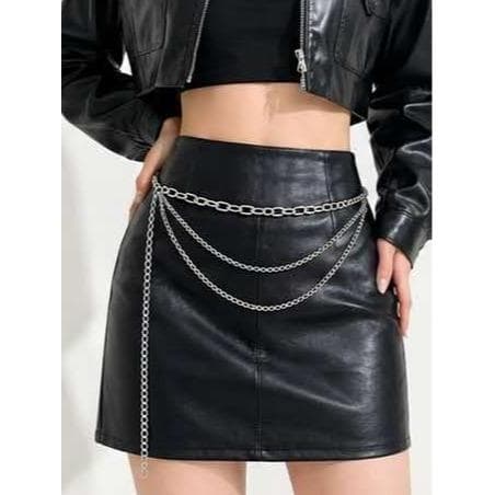 Cinto Corrente  Estiloso Acessório Feminino Moda Influencer 3 correntes
