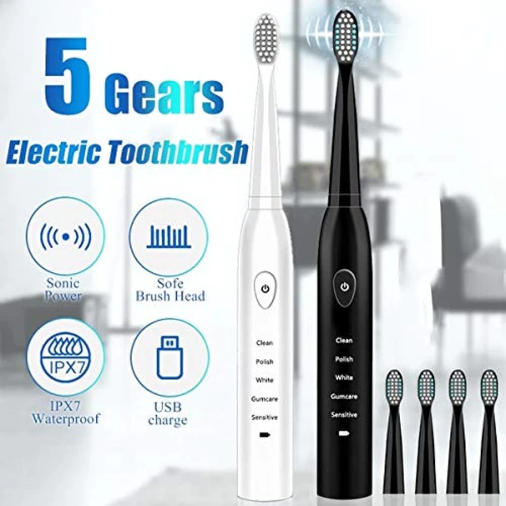 Escova de dentes ultra-sônica, poder de carregamento USB, escova de dentes elétrica ultra-sônica, tem 5 modos