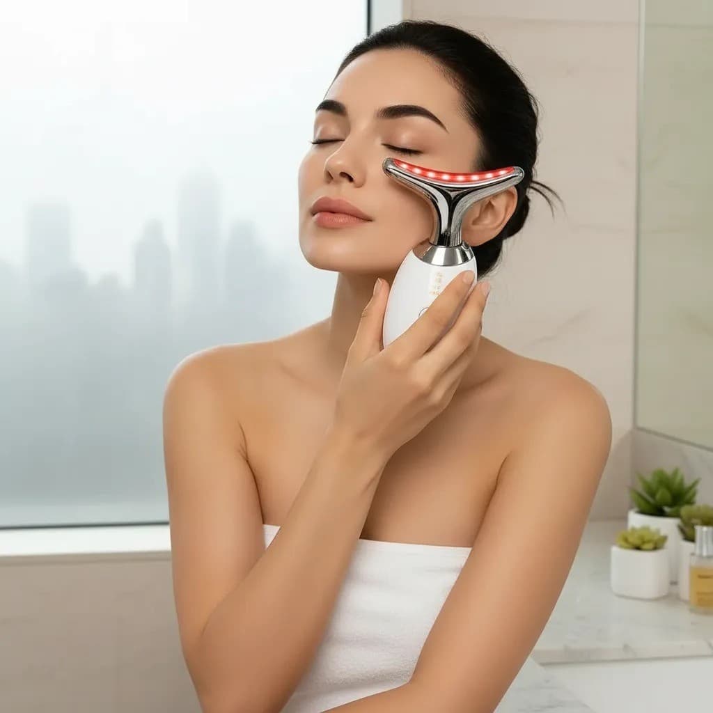 Massageador Facial LED Fototerapia Lift Rejuvenescimento Skincare