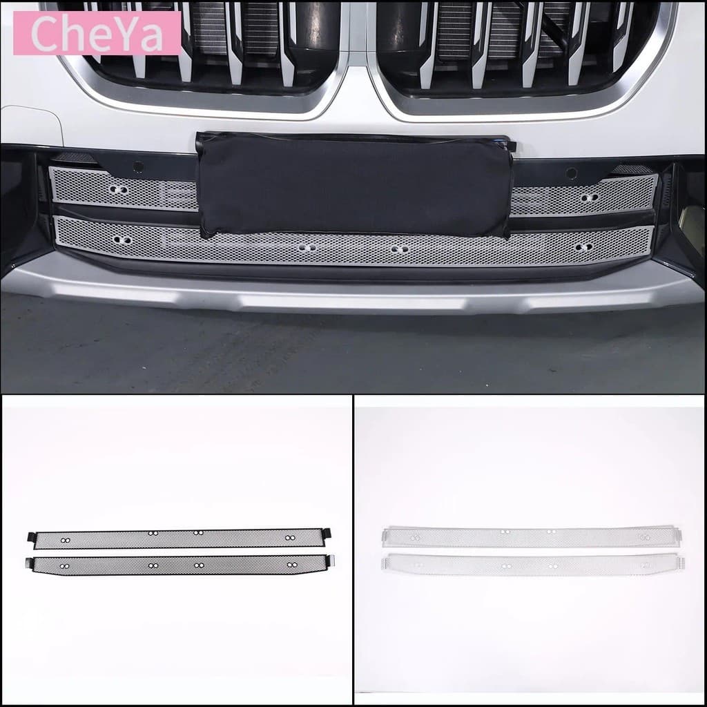 Para BMW iX1 X1 U10 U11 2023 + Barra Inferior Dianteira Do Carro Grade De Entrada Ar Inseto Net Aço Inoxidável Acessório