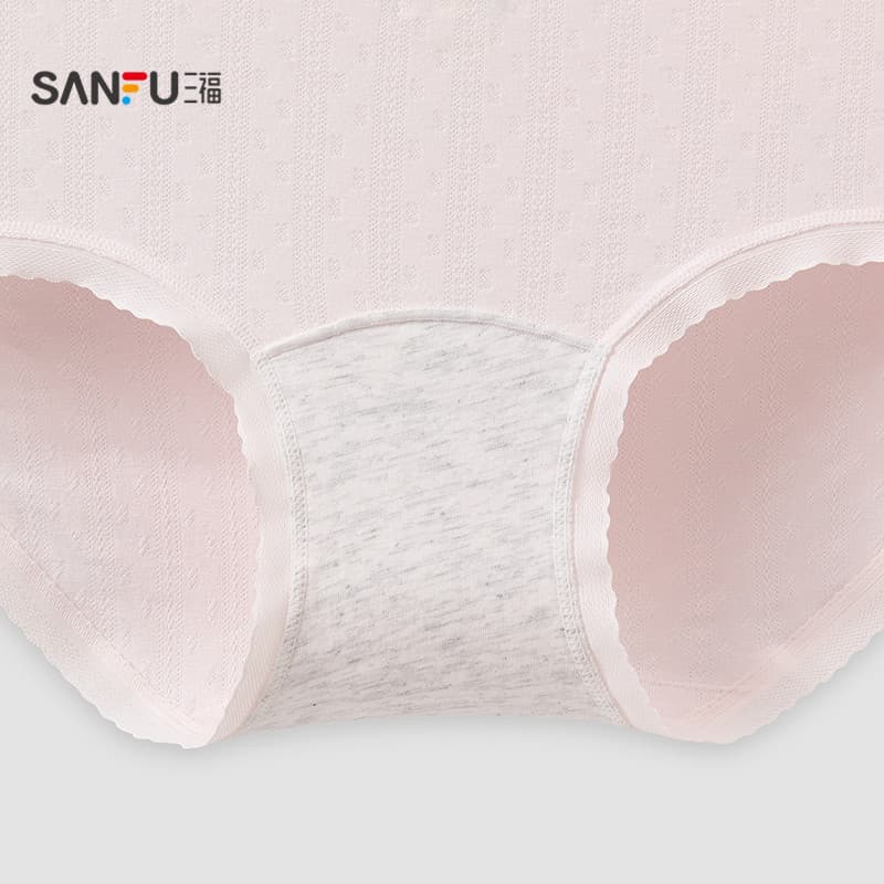 Sanfu roupa íntima feminina de cintura média com nádegas, estilo feminino, estampa de flores pequenas, cuecas Boxer japo