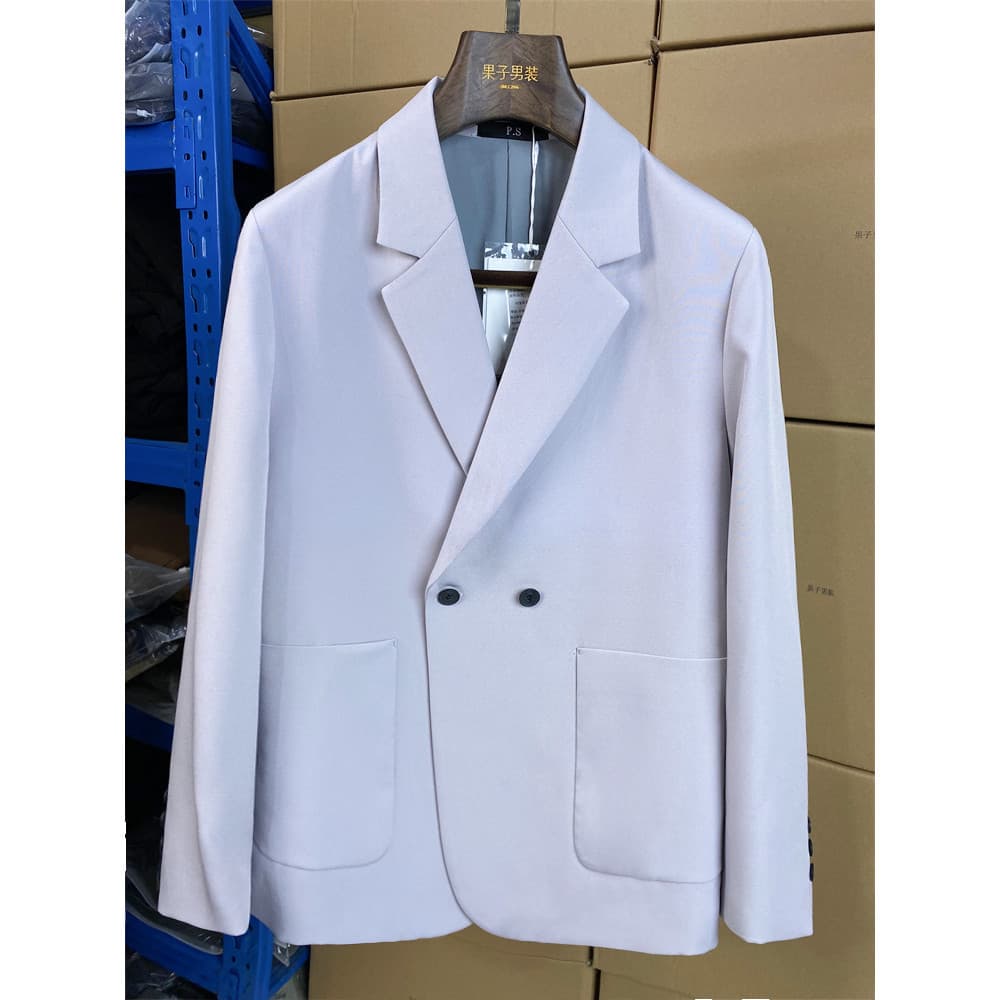 Primavera versão coreana luz estilo maduro Mori terno masculino único terno jaqueta namorado Casual ocidental cinza topo