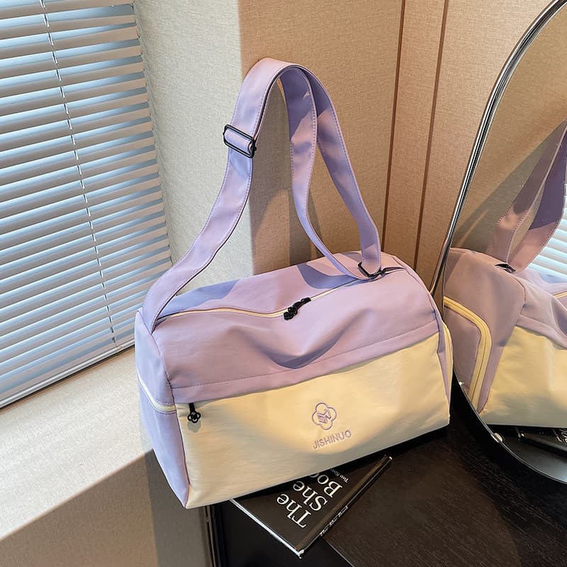 Bolsa de ginástica esportiva feminina, bolsa de natação com separação seca e molhada, grande capacidade, portátil, leve,