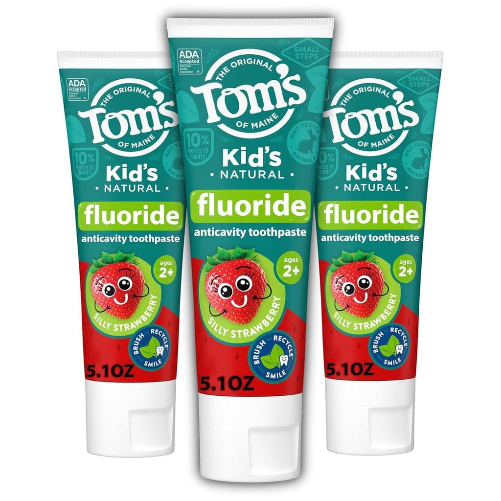 Pasta de Dentes Infantil com Fluoreto Tom's of Maine, Pasta de Dentes Natural, Sem Corantes, Sem Conservantes Artificiai