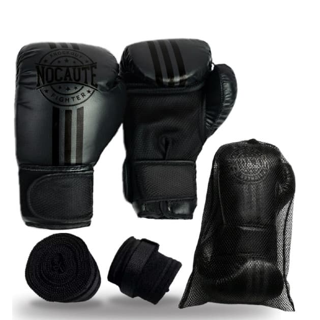 Luva De Boxe Muay Thai Kickboxing Treino Sparring+BRINDE 1 PAR DE BANDAGEM+SAQUiNHO Porta luva