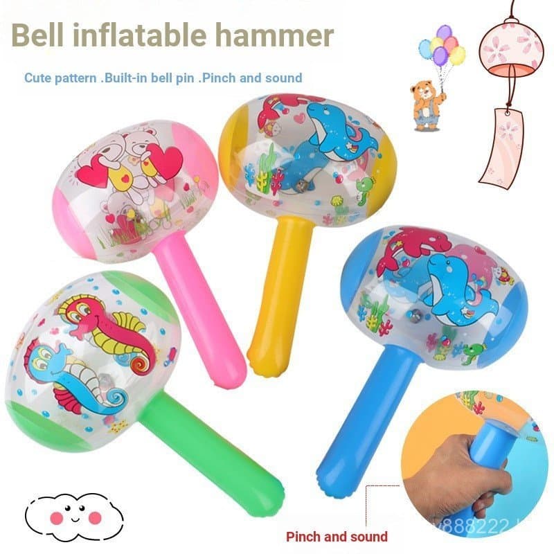Martelo inflável pequeno de tamanho pequeno com sino, brinquedos para crianças do jardim de infância, produtos para tend