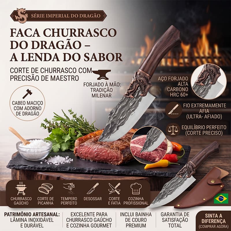 Faca desossar multifuncional aço 5Cr15MoV cabo madeira maciça com bainha de couro para carne churrasco