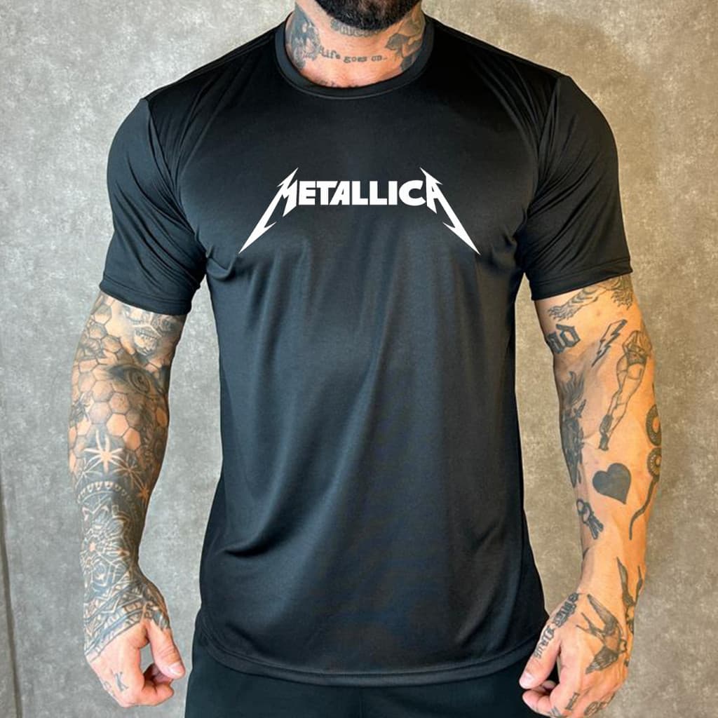 Camisa Metallica Camiseta Masculina Rock Dry Fit Premium Academia Corrida Fitness