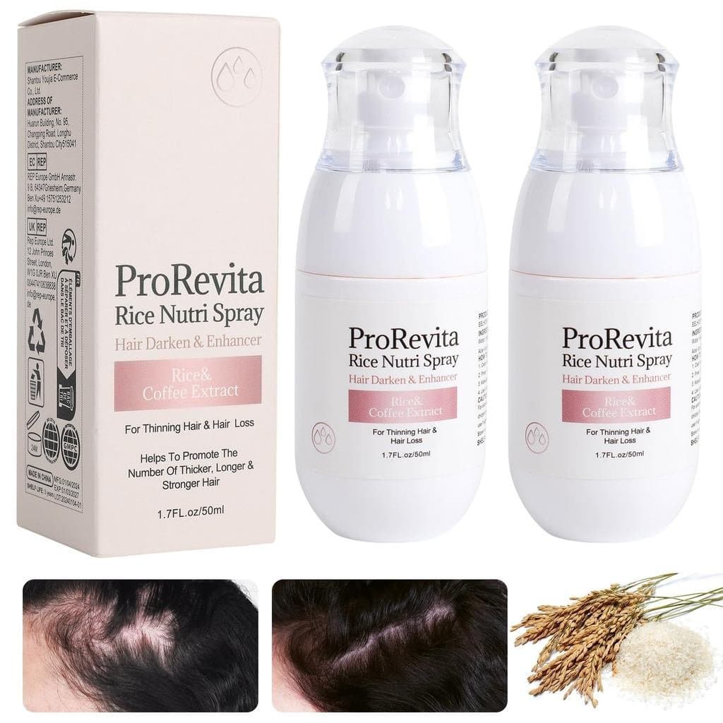 2 Peças de Spray Auxiliar para Crescimento Capilar para Cabelos Ralos, Spray de Água de Arroz Natural para Regeneração C