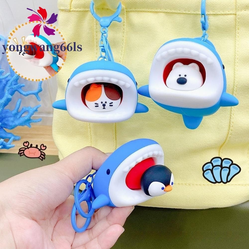 YONGWANG Chaveiro De Aperto De Tubarão De Aquário , Pingente De Pinguim De Silicone Fofo De Gato , Engraçado De Urso Pol