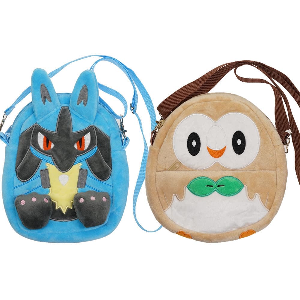 Mochila de pelúcia Pokémon Lucario de 25cm, adequada para crianças e estudantes, mochila escolar de grande capacidade YU