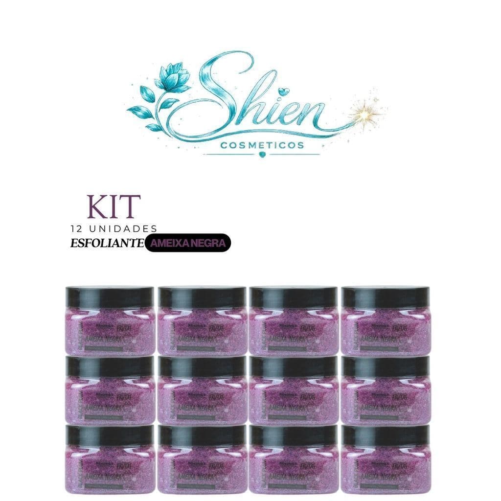 Kit 12 Esfoliante Frutas Corpo E Rosto Ameixa Negra 300G Rhenuks (Afilhado)