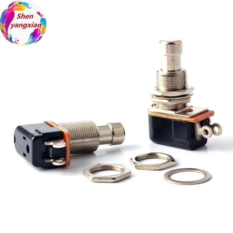 shenyangxian Momentâneo SPST Botão De Toque Macio Stomp Pedal Interruptor De Guitarra Elétrica Fora-Momentário Em br