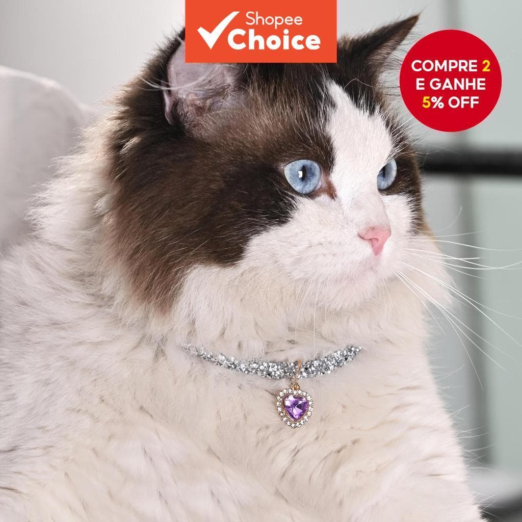 SparklePaws Cristal Pet Colar Brilhante Ajustável Coração Pingente Para Cães Pequenos E Gatos Gato Gravata Borboleta Cão