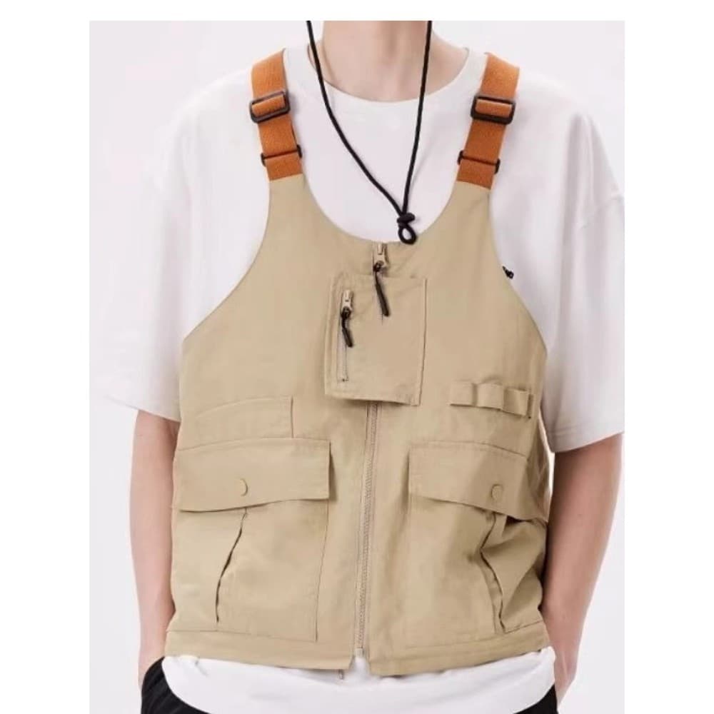 Americano ferramentas colete masculino feminino colete funcional Retro sem mangas Multi-bolso bolsa de ombro ao ar livre