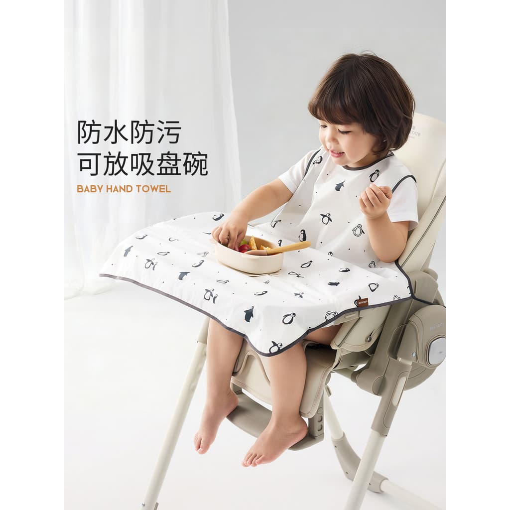 Macacão infantil de uma peça para cadeira de jantar, sem mangas, macacão para comer, verão, bebê, à prova d'água, Anti-s