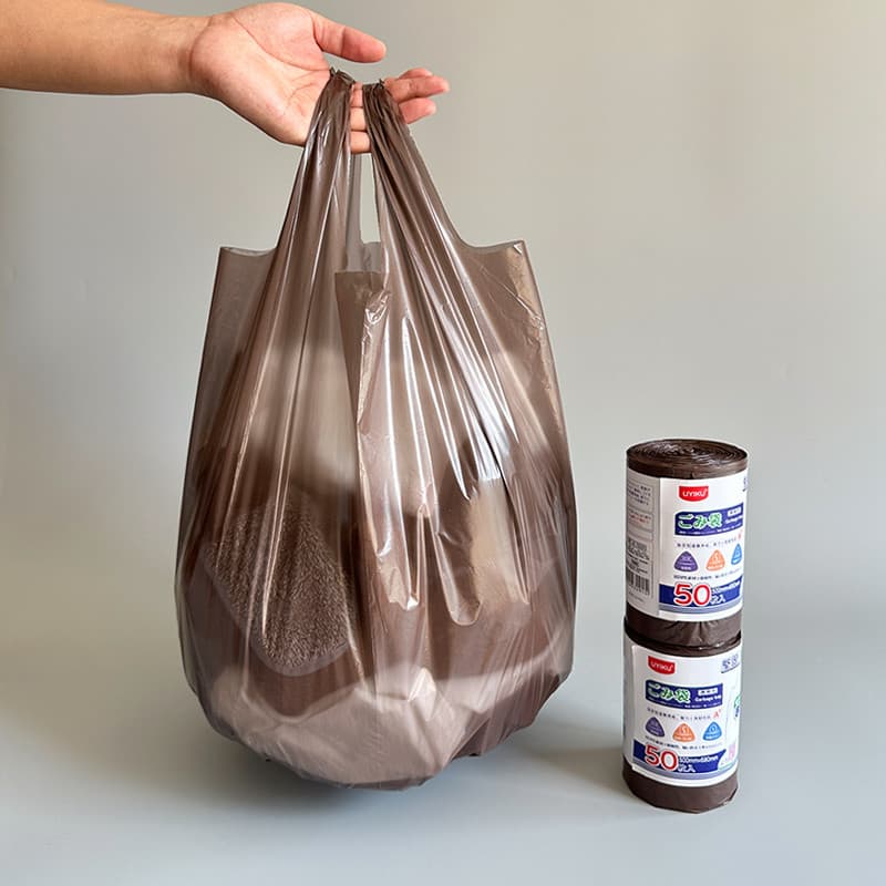 50 rolos de grandes dimensões atualizar Extra grosso café cor colete estilo sacos de lixo forte rolamento de carga sem v