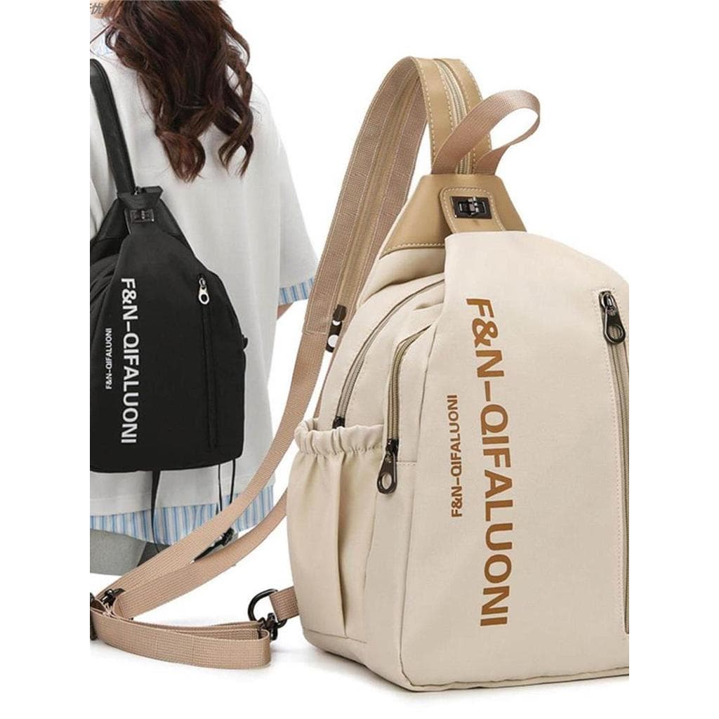 Japonês simples Casual saco de peito feminino Street Wear esportes de um ombro mensageiro pequena mochila feminina All-M