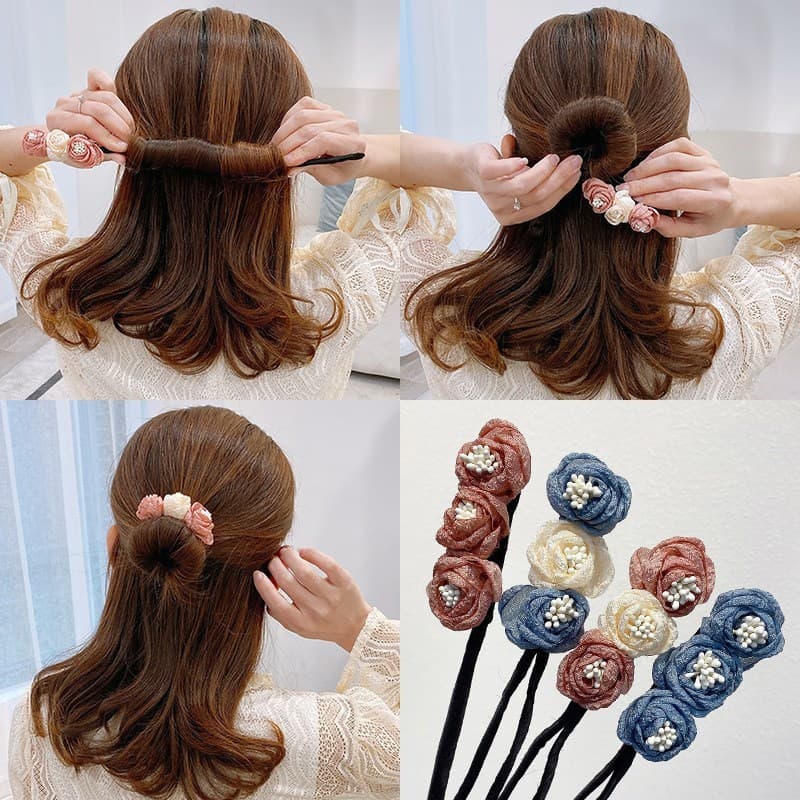 Ferramenta para Coque de Primavera: Presilha de Cabelo Meio-Apanhado Doce, Elegante e Volumosa para a Parte de Trás da C