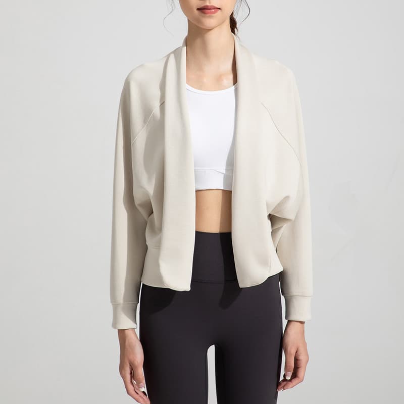 Blusa de Fitness solta exterior wear solto esportes Casual Cardigan manga longa correndo jaqueta Modal Yoga wear feminin