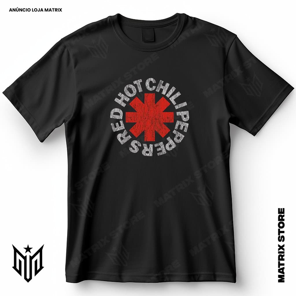 Camisa Banda Red Hot Chili Peppers Blusa Camiseta de Rock 100% Algodão