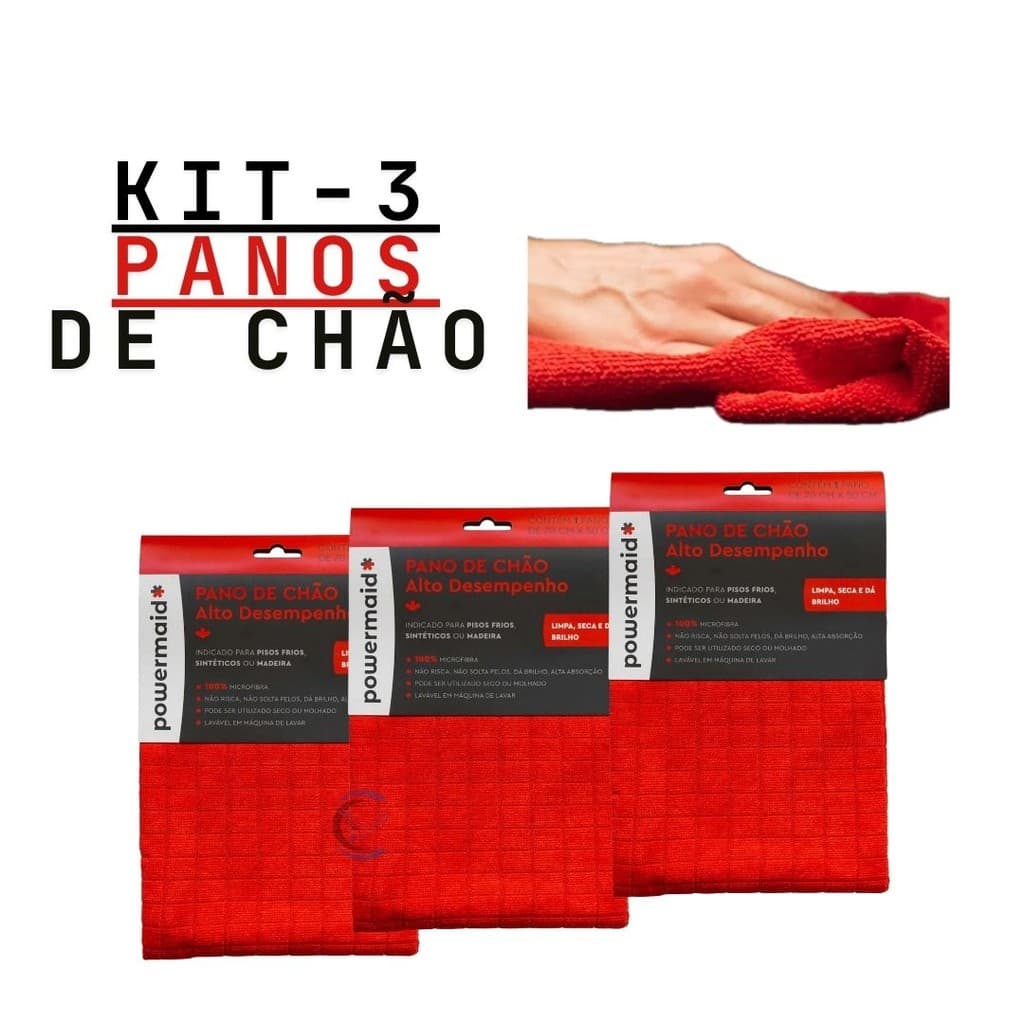 Pano de Chão Microfibra Multiuso 70 x 50 Vermelho