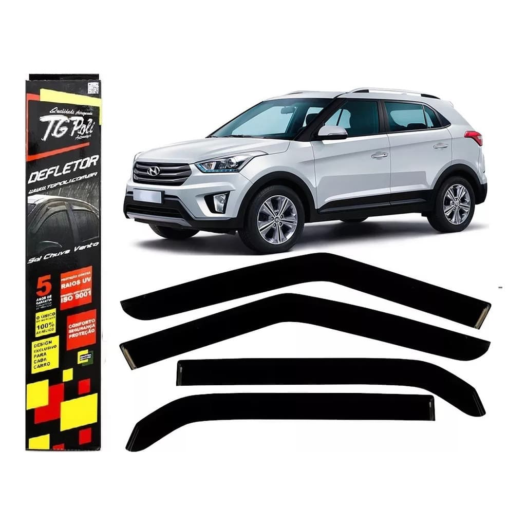 Calha De Chuva Inteiriça Hyundai Creta Ano 17/21 Tg Poli