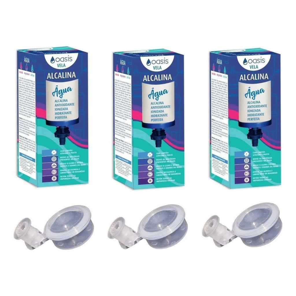 3 Velas Magnesio Agua Alcalina Ionizada Filtro Barro 3 Boias