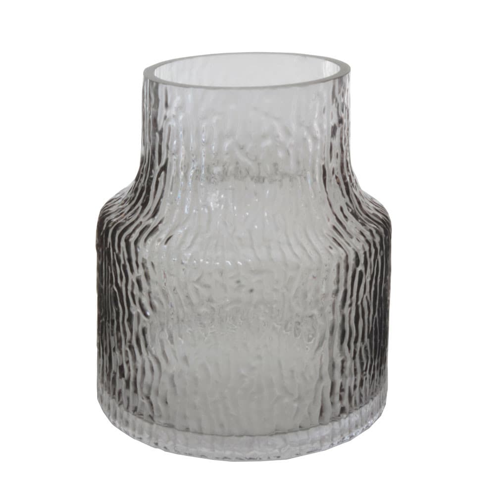 Vaso Decorativo Vidro Flores Acqua Cinza 16,5x20cm Mai Home