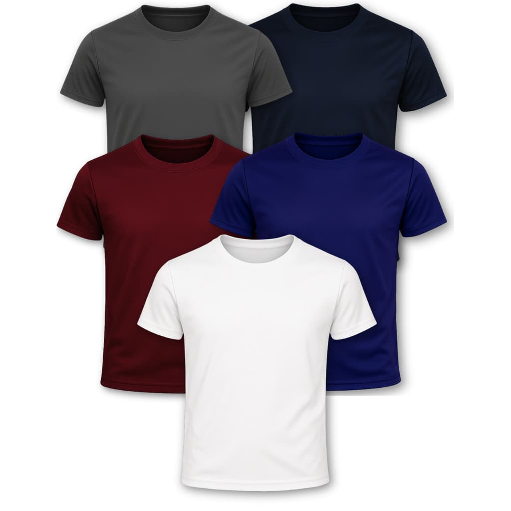 Kit com 2 Camiseta Masculina Lisa Básica Manga Curta