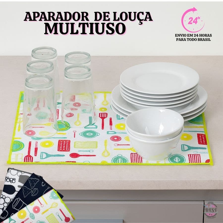 Tapete escorredor de Louça em Microfibra Super absorvente Dobrável Aparador de Louça 40X30