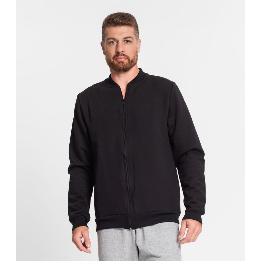 Jaqueta Masculina Em Moletom Diametro Preto