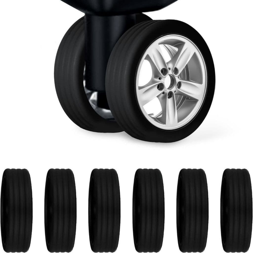 Capas Protetoras de Silicone para Rodas de Mala e Cadeira Tamanho Universal Reduz Ruído e Protege - 8 Peças  16Peças