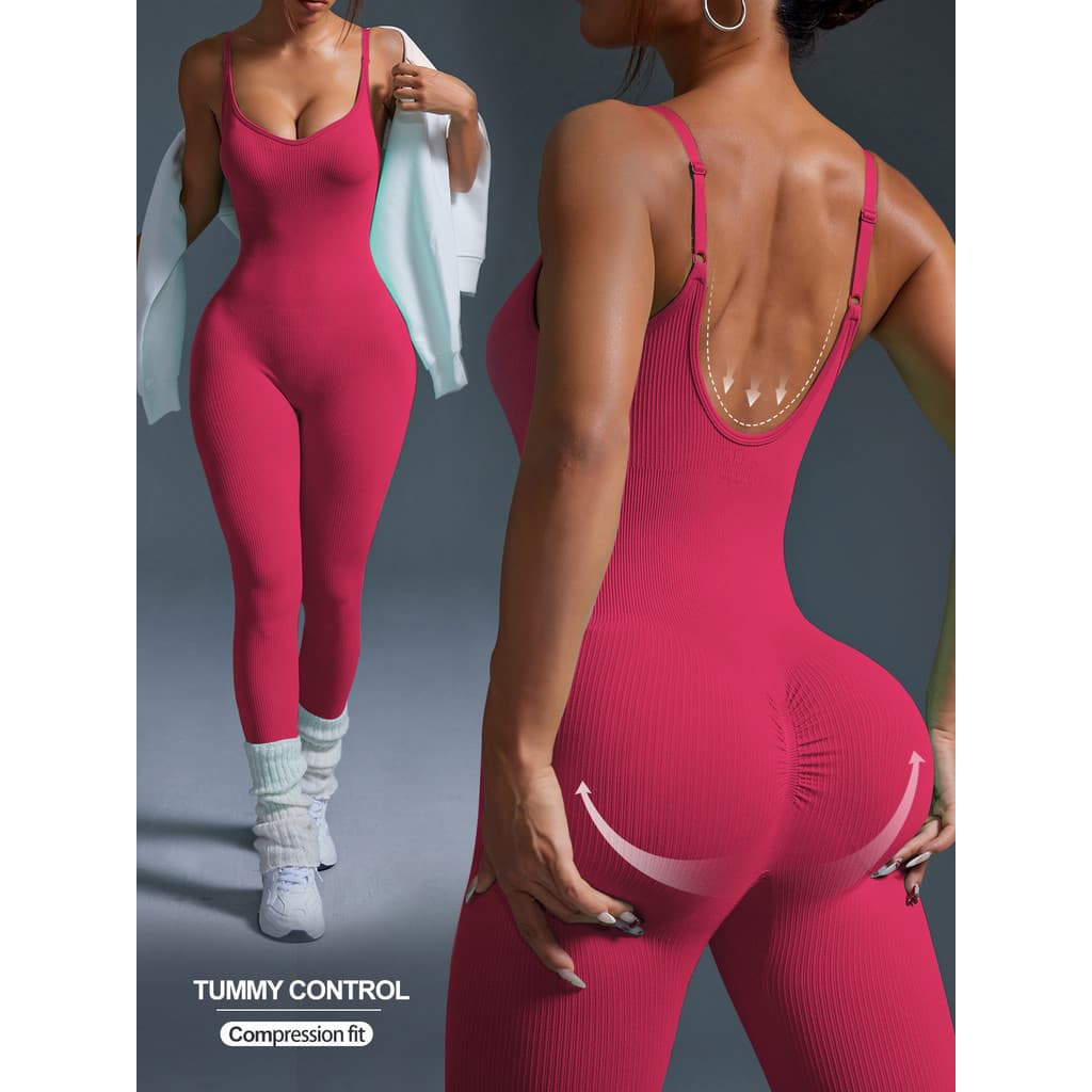 Macacão feminino com rosca emagrecedora, peça única, Halter, levantamento de quadril, sem costura, estilo colete