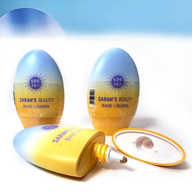 Base Líquida Sarah’s Beauty SPF 30+ Cobertura Natural, Hidratação e Proteção Solar