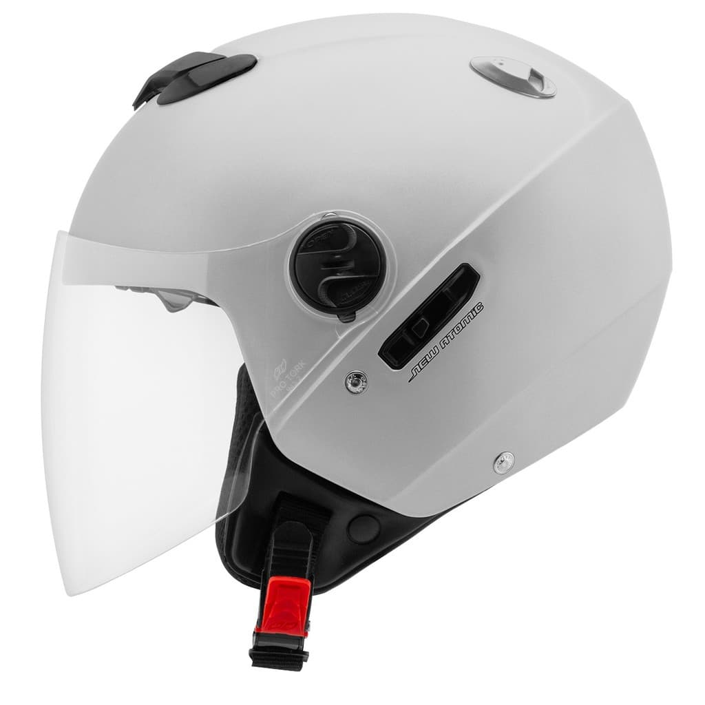 Capacete Aberto Moto Masculino Feminino Custom Pro Tork New Atomic Solid com Óculos Solar Interno