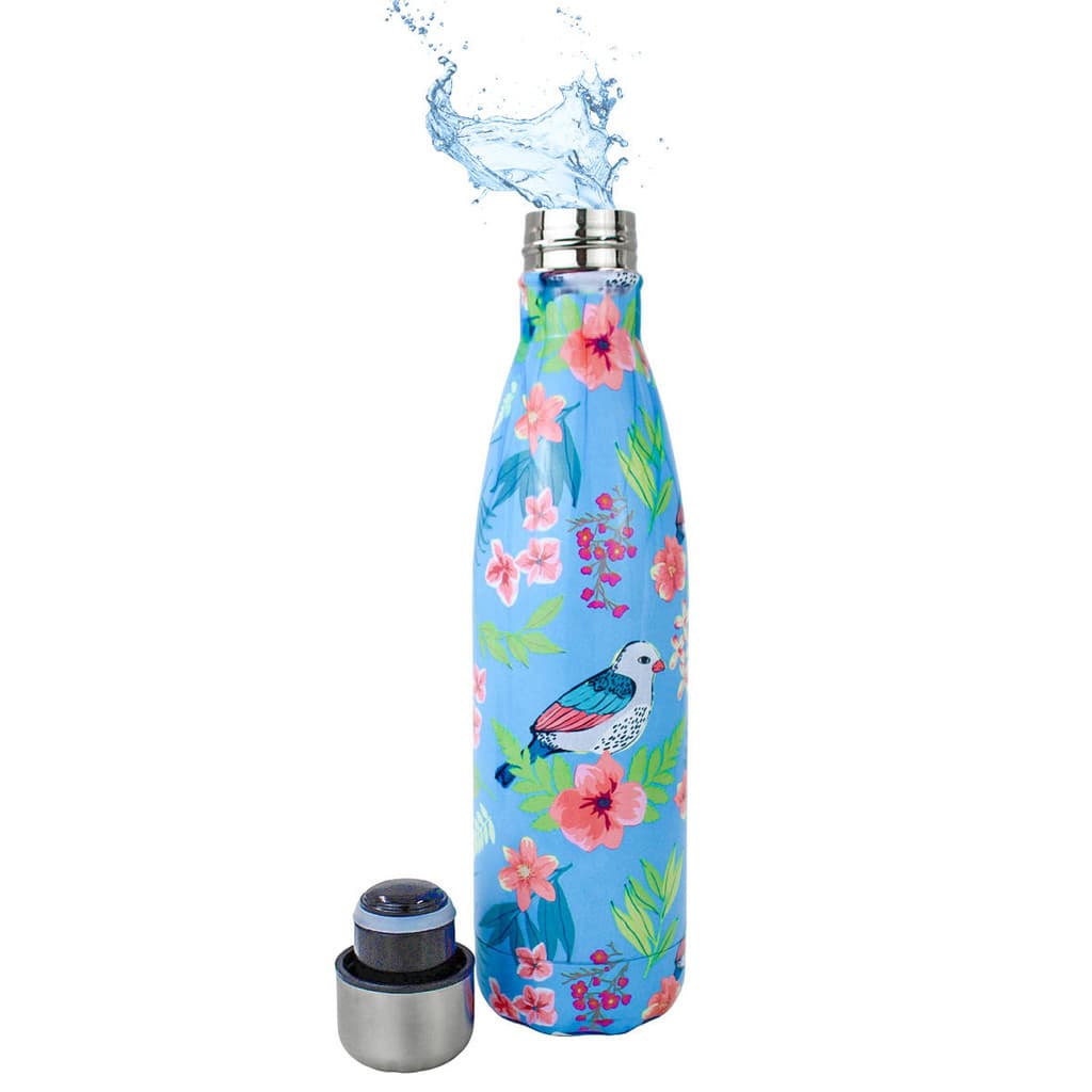 Garrafa Térmica Aço Inox com Estampa de Pássaro 500ml